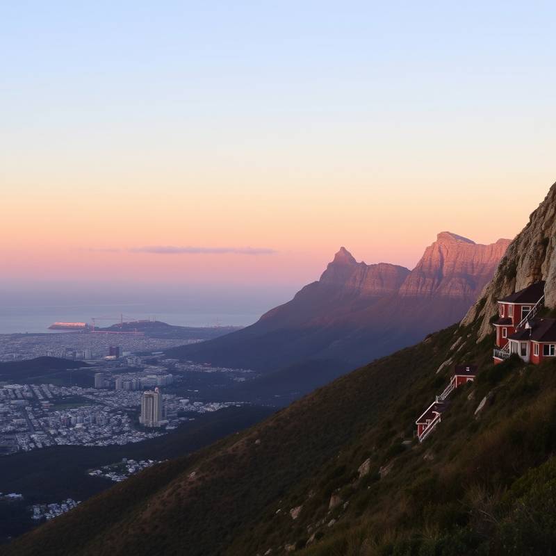 Vista de Ciudad del Cabo y la Montaña de la Mesa desde Signal Hill, Sudáfrica